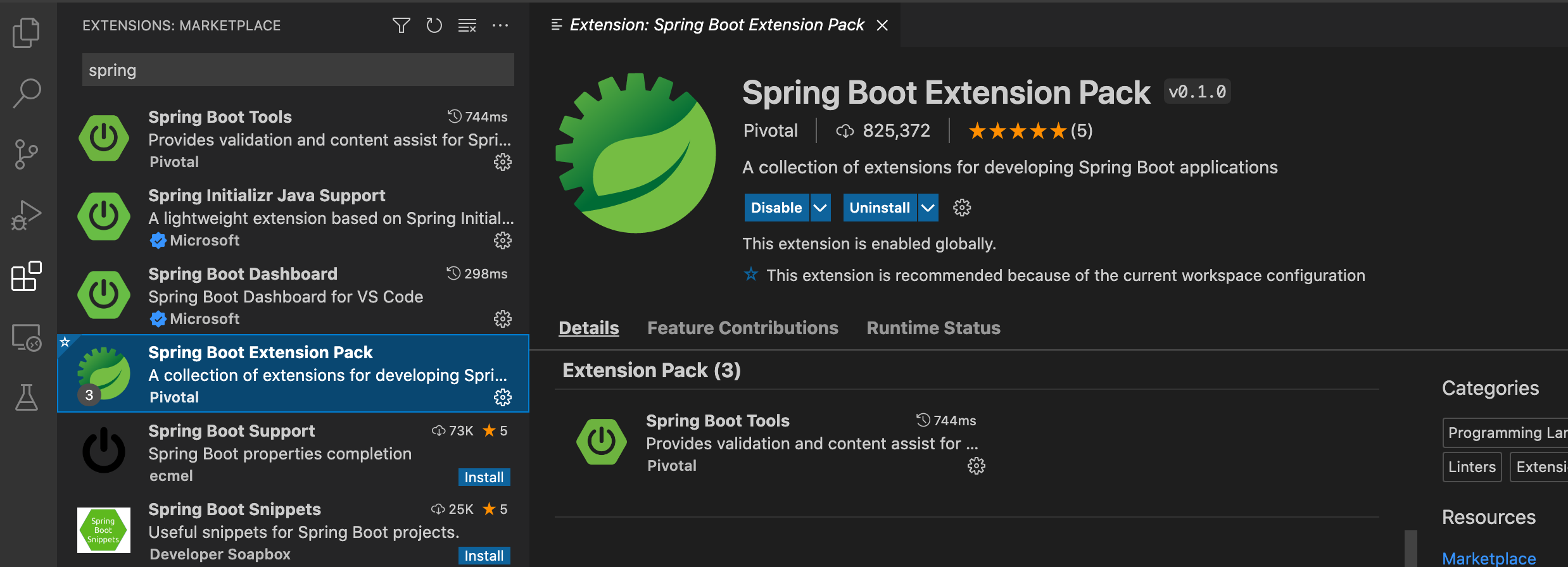 Spring Boot Extension Pack