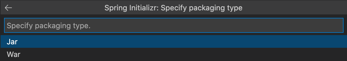 Package Typeを選択する