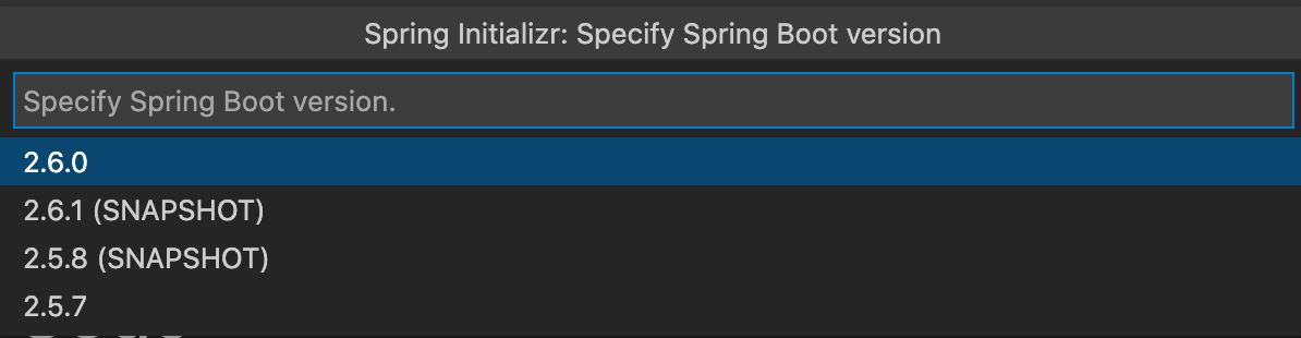 Spring Boot Version を選択する