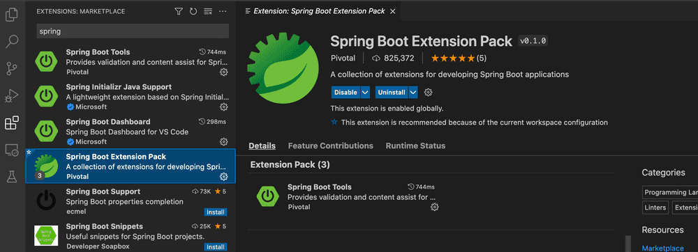 Spring Boot Extension Pack
